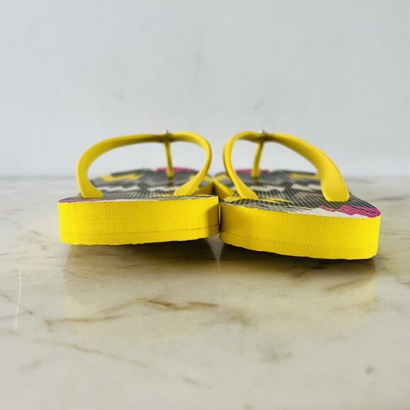 COACH Alessa Yellow Hawk Feather Rubber Navajo Thin Flip-Flop - US 11 - Picture 7 of 9